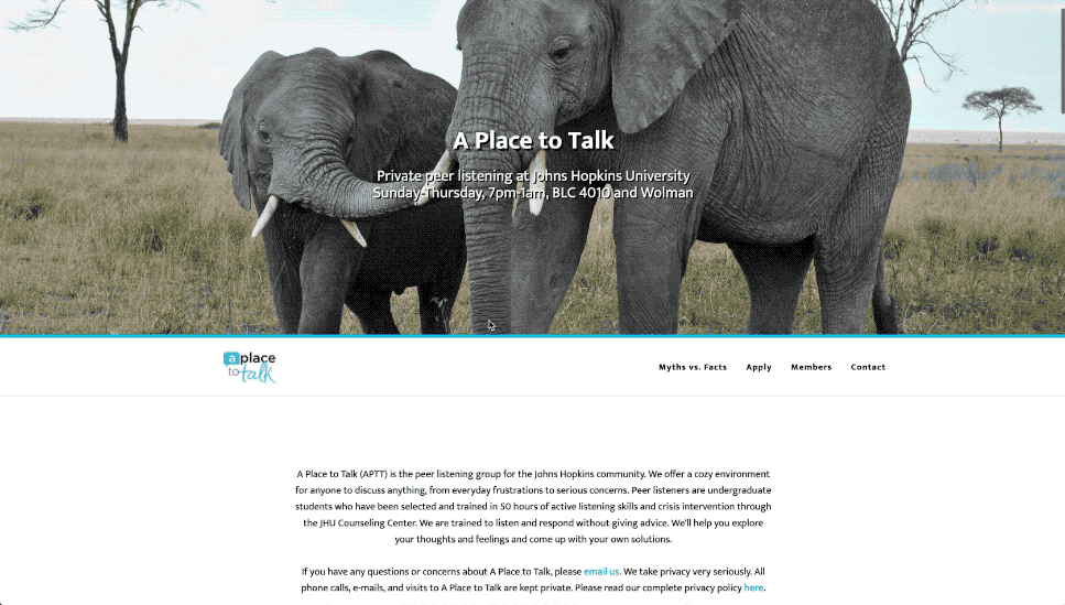 A Place to Talk Informational Website Demonstration
